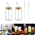 thumbnail image 4 of Vasos para beber con tapas de bambú y de vidrio, juego de 4 piezas, vasos de vidrio de , vasos de cerveza, vasos 350ml Sunnimix Beber taza de café, 4 of 8