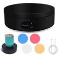 thumbnail image 1 of Motorized Rotating Display Stand, Cup Display Turner Stand, Electric Rotating Base for Glitter Tumblers, 360 Automatic Mute Rotating Turntable with 4 Colors Backgrounds for Epoxy Cup Display, 1 of 6