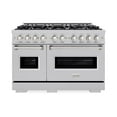 thumbnail image 2 of ZLINE 48 in. 6.7 cu. ft. Classic Double Oven Gas Range with 8 Burner Cooktop in DuraSnow Stainless Steel (CGRS-48), 2 of 2