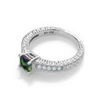 thumbnail image 3 of Gem Stone King 0.95 Ct Princess Cut Green Mystic Topaz White Created Sapphire 925 Sterling Silver Ring (Size 8), 3 of 5
