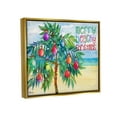 thumbnail image 3 of Stupell Industries Merry Beachy Christmas Holiday Palm Graphic Art Metallic Gold Floating Framed Canvas Print Wall Art, Design by Paul Brent, 3 of 8