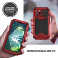 thumbnail image 6 of for iPhone 13 Pro Case,Aluminum Metal Silicone Built-in Kickstand Shockproof Military Heavy Duty Sturdy Protector Cover Rugged Metal Hard Case for iPhone 13 Pro 6.1 inch(Red), 6 of 8