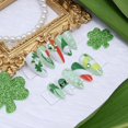 thumbnail image 3 of Press on Nails NEWSPIED Día de San Patricio con strass x24, 3 of 7