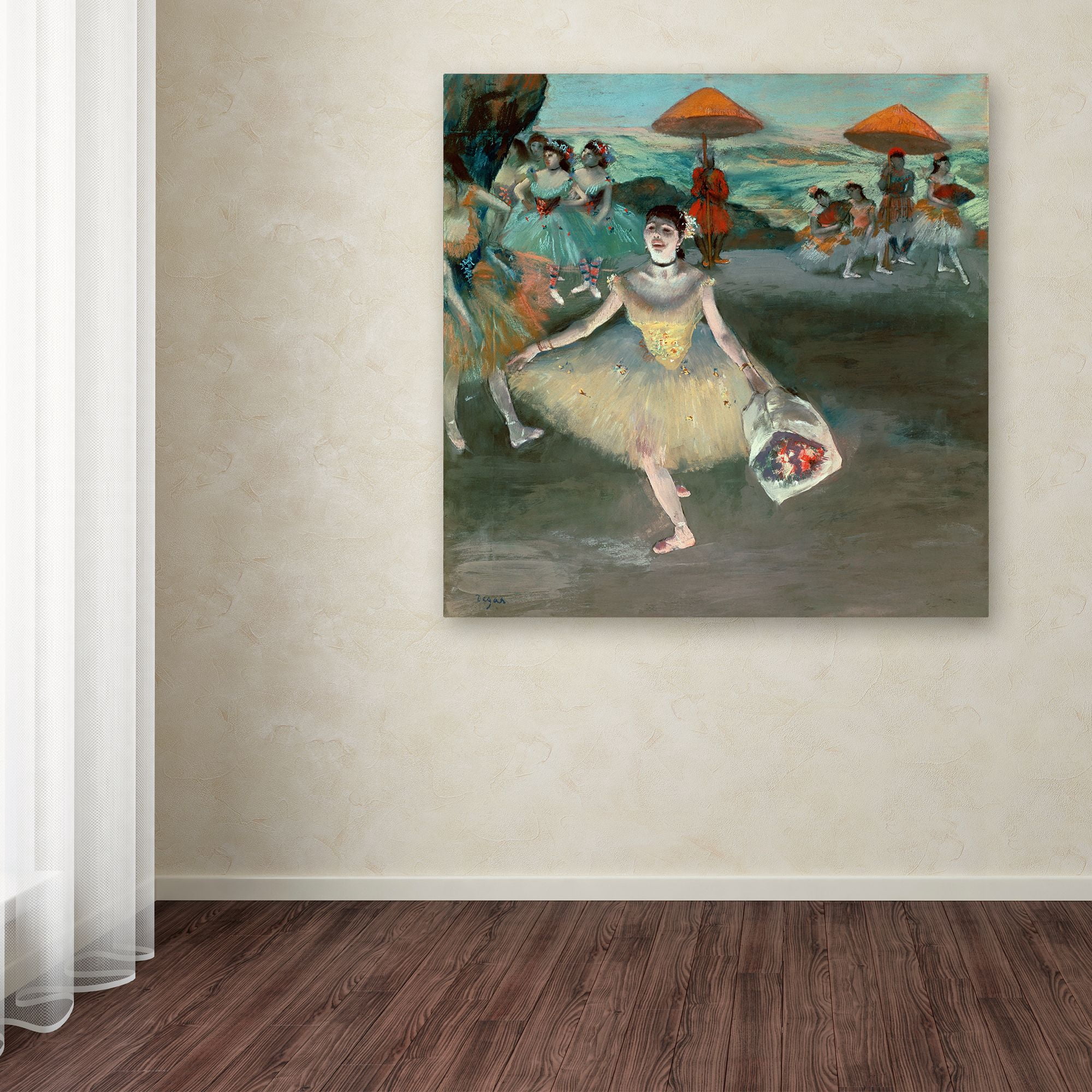Trademark Fine Art "Dancer with Bouquet 1877" Canvas Art by Edgar Degas