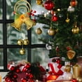 thumbnail image 5 of Fasiaou 3 Packs Vintage Santa Claus Christmas Bells Ornament with Ribbon Hanger, Festive Holiday Tree Decor, Gold Red PVC Decorative Accessories for Home Party Gift, 5 of 6