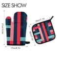 thumbnail image 2 of Yayeee Oven Mitts and Pot Holder Set of 2 Heat Resistant Kitchen Gloves Baking Hot Pad, Navy Blue Stripes, 2 of 5