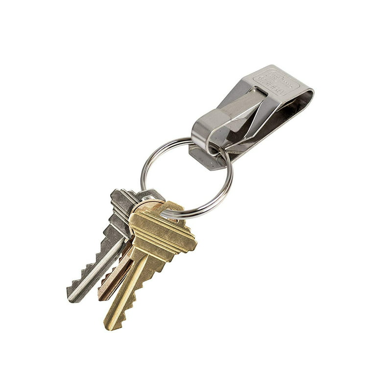 Lucky Line Key Safe Belt Key Ring Holder Slip On, 2 Wide Belt, Black Powder Coat - Heavy Duty Belt Key Clip, Key Chain, 5 Pack (477005)