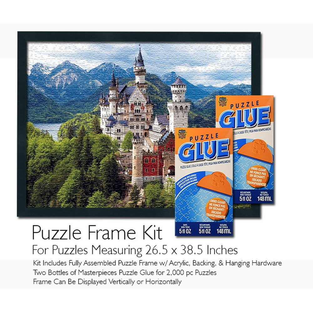 Jigsaw Puzzle Frame Kit Featuring Masterpieces Puzzle Glue 5 fl OZ