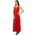 thumbnail image 5 of Bimba Women's Solid Spaghetti Strap Maxi Dress for Summer Beach Wear Sundress, 5 of 9