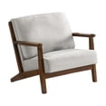 thumbnail image 4 of Silla decorativa moderna,Silla decorativa moderna para sala de estar,dormitorio,oficina,silla de madera con brazos Sillón Mid Century,Silla de lectura elegante tapizada en lino de Gris claro, 4 of 8