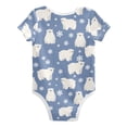 thumbnail image 2 of Northern Bear Snow Flower Baby Bodysuits 100% Cotton Short Sleeve for 0-24 Months Baby Golf Outfit 6Months, 2 of 6