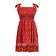 thumbnail image 4 of Mini vestido de verano para mujer con estampado floral bohemio y tirantes finos con cuello cuadrado y volantes Fridja  bnh796, 4 of 6