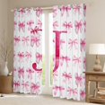 thumbnail image 2 of jejeloiu Girl Personalized Gifts Blackout Curtains Set of 2 (52x84 Each),Pink Letter J Window Curtains,Ribbon Bow Tie Curtains and Drapes For Princess,Lightweight Room Decoration, 2 of 6