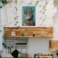 thumbnail image 4 of 1pc 8x12 Vintage Golden Crown Cat Metal Wall Art - Durable Iron, Regal Feline Design with Jewelry Accents, Easy to Install, Ideal for Home & Office Decor, 4 of 8
