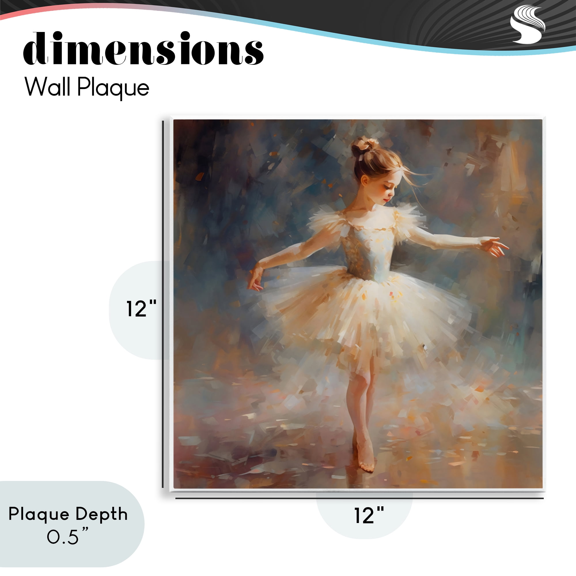 Stupell Industries Ballerina In White Tutu Wall Plaque Art, design by Creative Studio