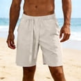 thumbnail image 6 of JUUYY Men's Casual Drawstring Shorts Side Slit Elastic Waist Workout Gym Running Shorts Loose Fit Summer Beach Shorts with Pocket Khaki L, 6 of 7