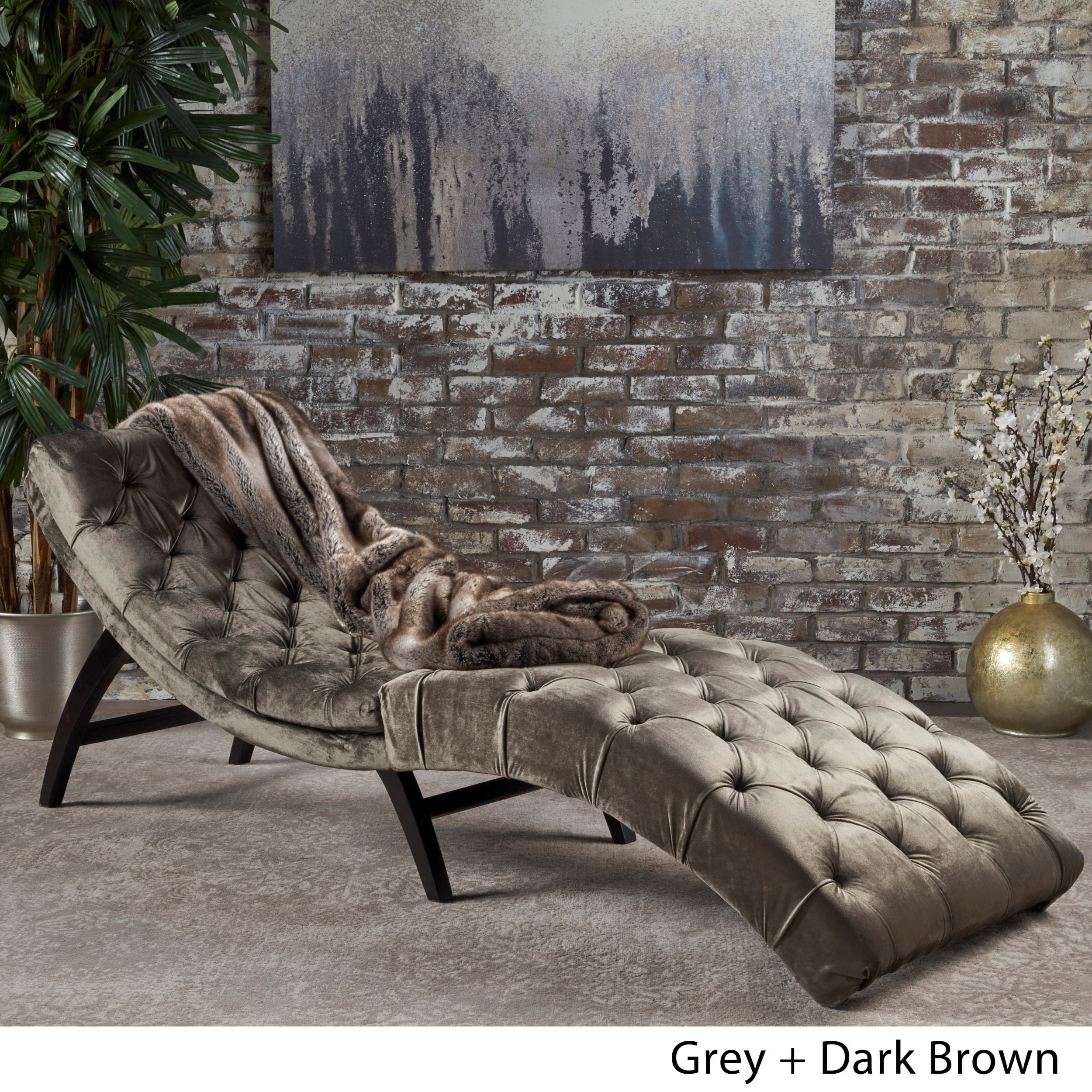 Christopher Knight Home Garret Tufted Velvet Chaise Lounge by