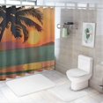 thumbnail image 7 of Fenyluxe Palm Tree Beach Sunset Shower Curtains for Chic Elegant Decor with Hooks, Polyester Fiber Bathroom Shower Curtain Set 36"x72, 7 of 7