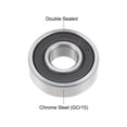 thumbnail image 2 of Uxcell 0.39''x1.02''x0.31'' Deep Groove Ball Bearing Double Sealed P6 Z1 Level Bearings Metal Silver Tone 5pcs, 2 of 3