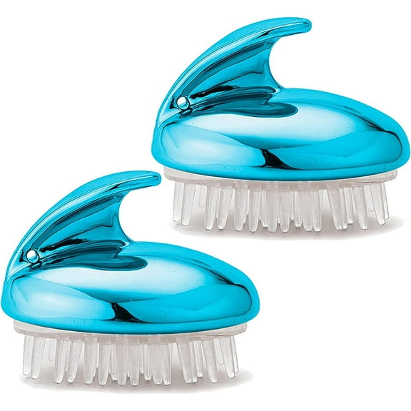 Scalp Massager Shampoo Brush, Scalp Brush Soft Silicone Bristles Shower Scalp Scrubber Brush for Hair Washing,Improve Hair Growth,Dandruff Control(Size:2pcs,Color:Blue)