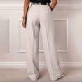 thumbnail image 3 of Cutuoiiu Plus Size Womens Solid Color High Waist Pleated Suit Pants Casual Wide Leg Trousers with Pockets Gifts, 3 of 6
