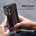 thumbnail image 4 of ShellTech for Samsung Galaxy Z Fold 7 Leather Hard PC Plating Case with Pen Holder & Slim Stylus, with Kickstand, Hinge Protection, Screen Protector, Retro Leather Protective Cover,Rose, 4 of 7