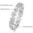 thumbnail image 3 of Vakki Heart Rings for Women White Gold Plated Heart Cubic Zirconia Statement Rings Size 5-9, 3 of 5