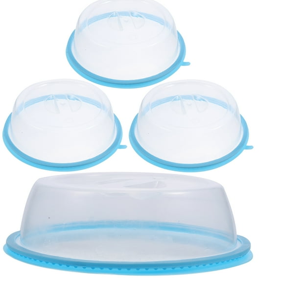 Food Fresh-Keeping Lids 4 Pcs Microwave Plate Covers Portable Mosquito-Proof Sealing PP Vegetable Cake Protectors