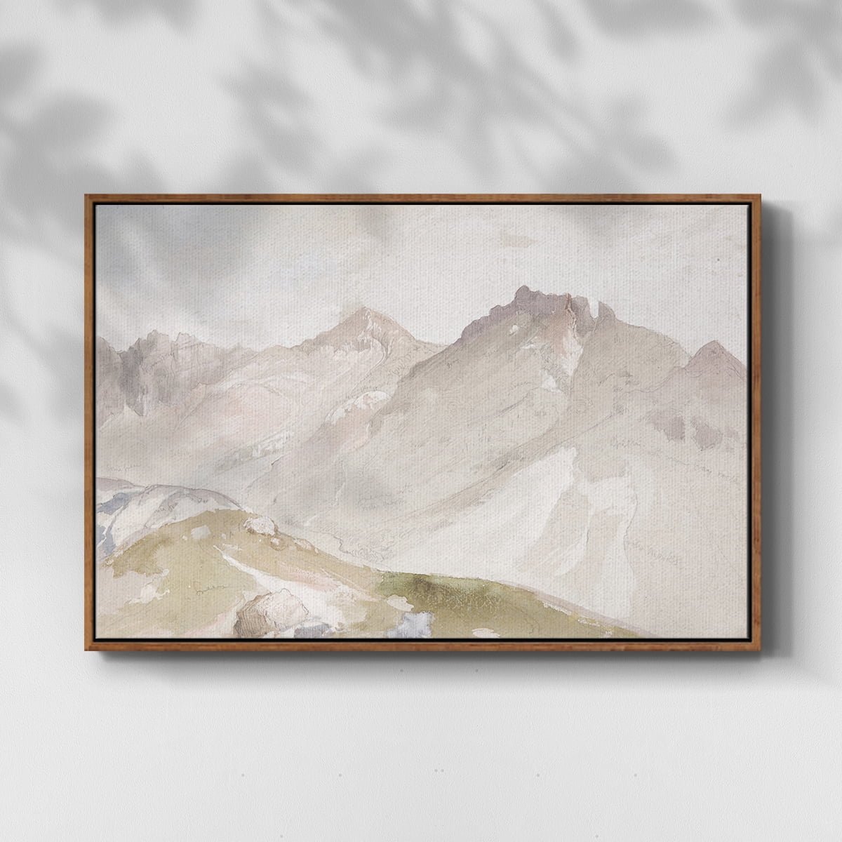 Vintage Landscape-MX By Wexford Home Framed in Walnut Wood Gallery Wrapped Canvas 27 in. x 41 in.