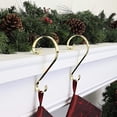 thumbnail image 2 of Haute Decor Stocking Scrolls ® Mantel Hooks - Shiny Brass    Size: 2 Pack, 2 of 5