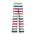 thumbnail image 4 of Ovbmpzd Pink Pants for Women Wide Leg Striped Palazzo Sweatpants with Pockets Baggy High Waisted Drawstring Pants for Women S, 4 of 6