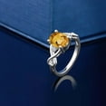 thumbnail image 4 of Gem Stone King 1.55 Cttw Yellow Citrine and White Topaz 3-Stone Engagement Ring for Women | 925 Sterling Silver | Three Stone Wedding Engagement Anniversary Promise Ring for Women | Size 6, 4 of 4