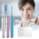thumbnail image 1 of Cepillo de dientes eléctrico con 5 modos y temporizador - 3 cabezas de recambio para cepillos, impermeable IPX7, recargable USB, blanco/azul/rosa, 1 of 7