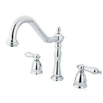 Kingston Brass KB1791ALLS Heritage Double-Handle 3-Hole Widespread Kitchen Faucet in Polished Chrome