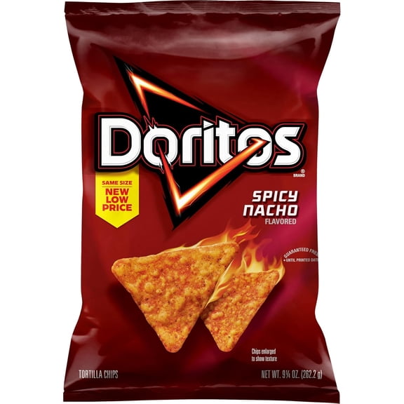 Doritos Tortilla Chips Spicy Nacho, 9.25 Oz