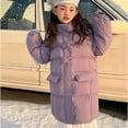 thumbnail image 2 of Darzheoy Girl's Winter Jacket Long Puffer Coat Fleece Outerwear Jacket with Hoodie Waterproof, 2 of 3