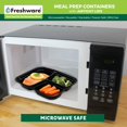 thumbnail image 3 of Freshware Meal Prep Containers [150 Pack] 3 Compartment Food Containers with Lids, Bento Box, Stackable, Microwave/Dishwasher Safe (32 oz), 3 of 7