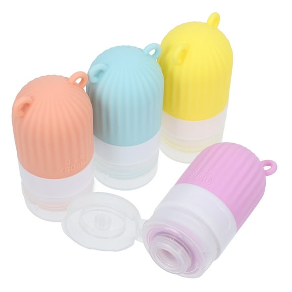 Homoyoyo 4-Pack Assorted Color Silicone Travel Cream Jars Portable Skincare Containers for Face Lotion