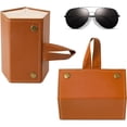 thumbnail image 4 of Caja de gafas grande de cuero portátil, estuche de Shell duro de las gafas de sol del viaje de lujo de la PU para la lente Cas de los hombres de las mujeres, 4 of 5