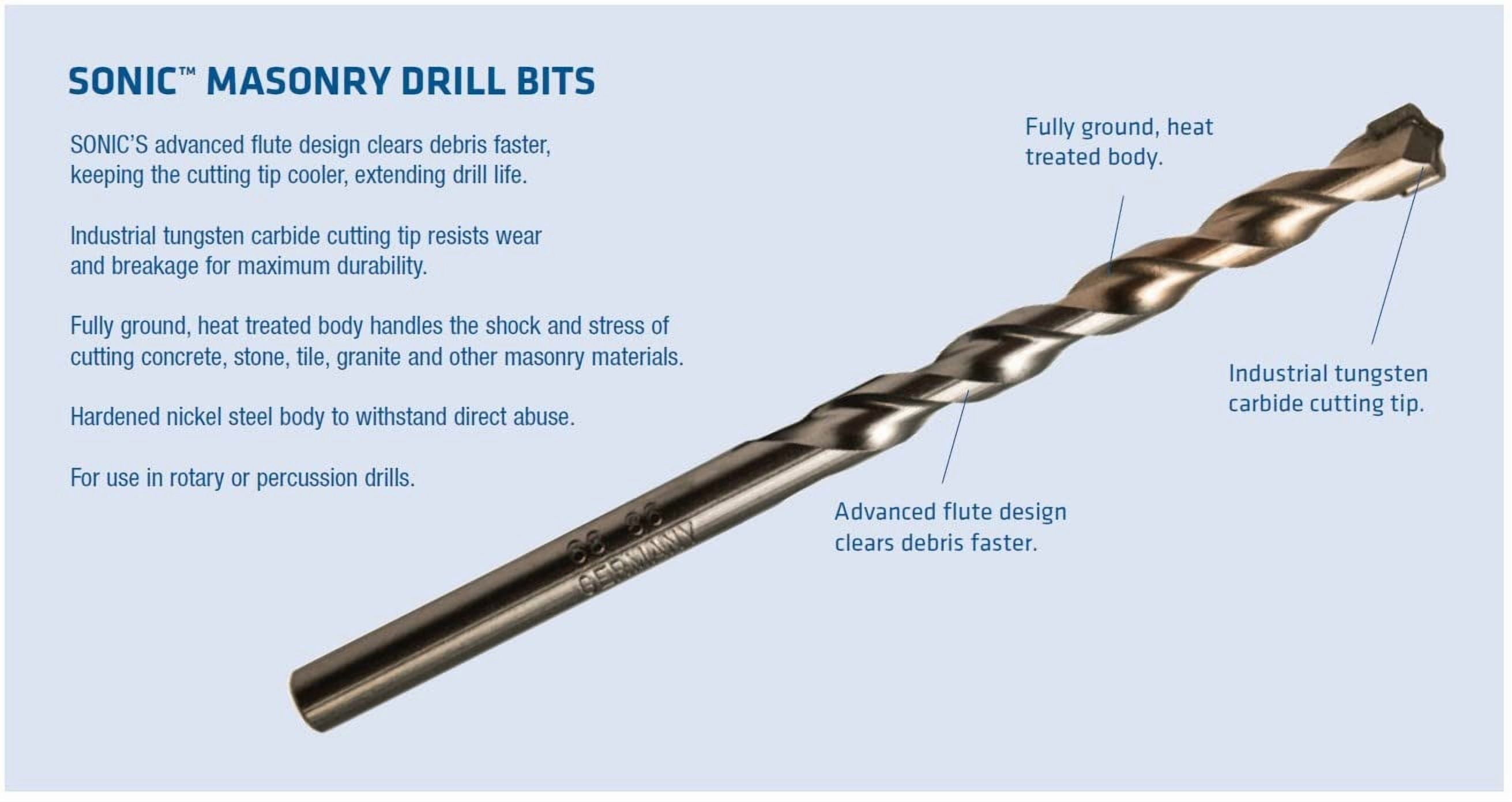 Century Drill & Tool 87820 Sonic Masonry Drill Bit, 5/16" x 12"