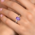 thumbnail image 4 of Gem Stone King 14K Two Tone Gold Purple Amethyst and Lab Grown Diamond Engagement Ring for Women | 3.22 Cttw | Emerald Cut 9X7MM | Gemstone February Birthstone | Size 9, 4 of 6