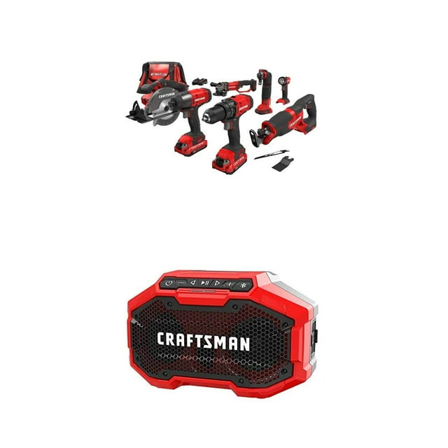 Kit combinado de taladro inalámbrico CRAFTSMAN CMCK700D2 con 7 herramientas