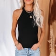 thumbnail image 2 of HAPIMO Women's Summer Tank Tops O-Neck Blouse Sleeveless Shirts for Girls Solid Color Print Tops Casual Slim Fit Camis Vest Daily Basic Camisole Sales Black M, 2 of 6