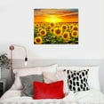 thumbnail image 4 of COMIO  Sunflower Canvas Print Wall Art Sunset Landscape Pictures Flower Field Artwork Modern Painting for Home Kitchen Bedroom Dining Room Stretched and Framed, 4 of 4