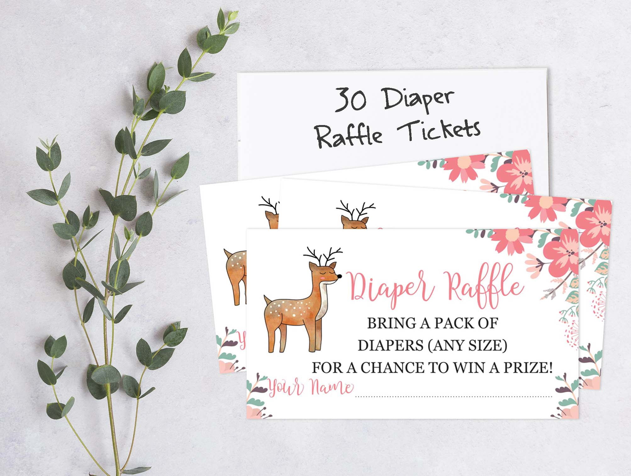 Inkdotpot Set Of 30AnimalsBaby Shower Invitations-Diaper Raffle Tickets And Baby Shower Book Request Cards-Gender Neutral Invites-Its A Boy-Its A Girl