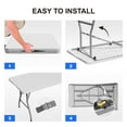 thumbnail image 4 of Foldable Plastic Table 6 Foot, Heavy Duty Portable Table with Lock & Handle, White Folding Table for Camping Picnic Party Indoor Outdoor Events, 4 of 6