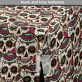 thumbnail image 4 of Sugar Skull Dog Crate Cover, Creepy Head Bones with Paisley Floral Patterns Flowers Day of the Dead Art, Easy to Use Pet Kennel Cover Small Dogs Puppies Kittens, 7 Sizes, Cream Green Red, by Ambesonne, 4 of 6