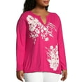 thumbnail image 3 of Just My Size Women's Plus Split Neck Long Sleeve Graphic Tee, 3 of 5