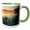 Green/White, variant on 3drose, Usa, Idaho, Winchester Lake State Park, Lapwai Lake at Sunrise, 11oz Two-tone Black Mug