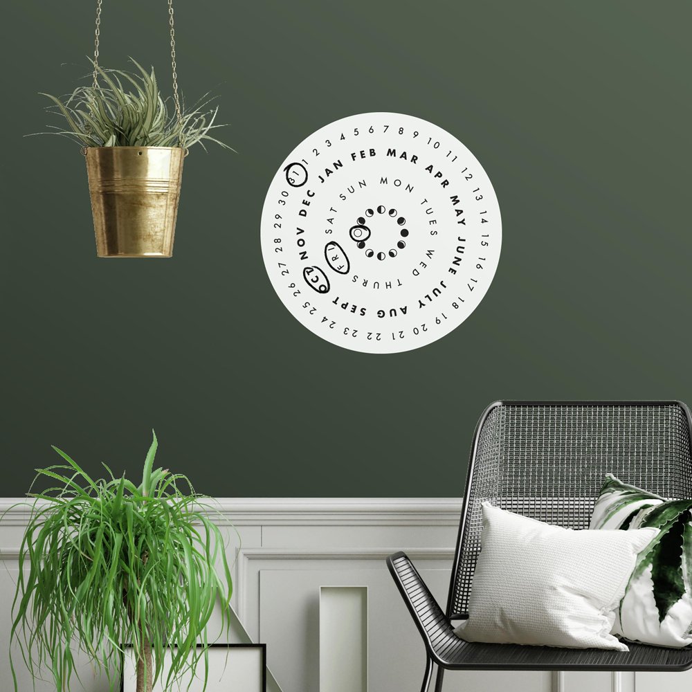 RoomMates White Perpetual Calendar Peel and Stick Dry Erase Giant Wall